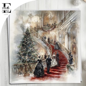 Victorian Ball, Downtown Abbey, Christmas Card, Merry Christmas Mum, Dad. Choose To Personalise, Front & Inner Card 6x6 8x8,6 5x5 SAVE Buy