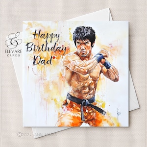 Martial Arts, Geburtstagskarte | Plakat. Vatertag. Personalisiert. Für Ihn Dad, Son, Opa, Enkel, Partner- Sport, High Quality Finish