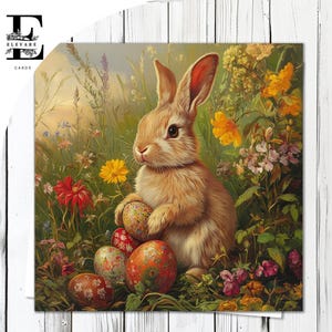 Osterei-Häschen, Frühling Karte | Osterhasen mit Ostereiern - Personalisierte - Lustige Karte/Poster, | Glossy Finish Deluxe High Grade 420g/m²