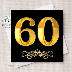 Biglietto di auguri di compleanno personalizzato / Uomo o donna di 60 anni / Composto, finitura lucida, scelta di design vivaci e allegri per il 60° compleanno