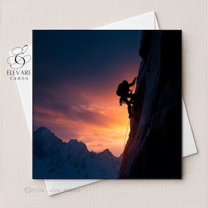 Carte d'anniversaire de l'alpinisme et de l'alpinisme | Affiche. Épouse, mari, fille, fils et soeur, frère, ami 6 x 6,8 x 8 haute qualité 420 g/m²