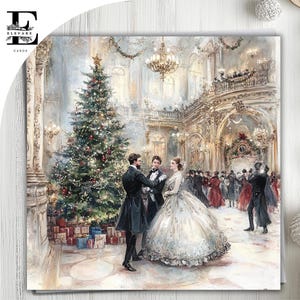 Victorian Ball, Downtown Abbey, Christmas Card, Merry Christmas Mum, Dad. Choose To Personalise, Front & Inner Card 6x6 8x8,6 5x5 SAVE Buy