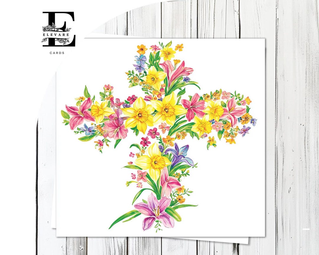 Beautiful Spring Cross Easter Cross, Beautiful Spring Flowers for Easter Time | Personalised L ...