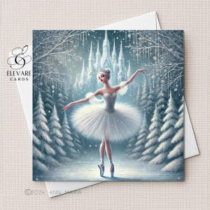 Balé A Rainha da Neve, Cartão de Natal | Pôster | Conto de Fadas Personalizado Icônico e Amado: Irmã, Mãe e Vovó. 15x15 cm 20x20 cm | Qualidade Deluxe 420 g/m²