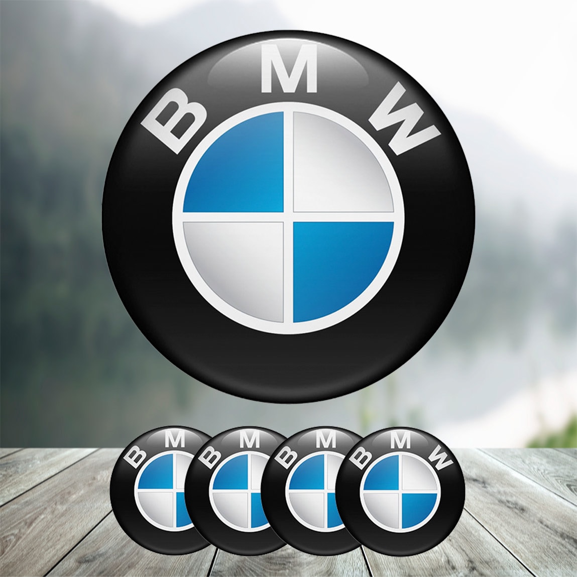 4 Stück BMW M Power Performance 3D gewölbter Aufkleber Aufkleber