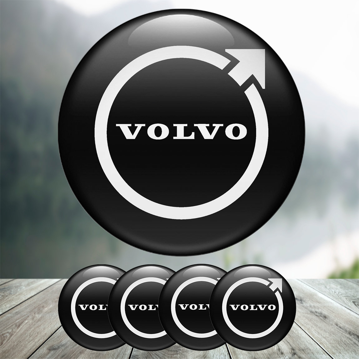 Volvo Elch Embleme 4er Set 10x8cm 4x3,5cm Aufkleber Folie Zubehör