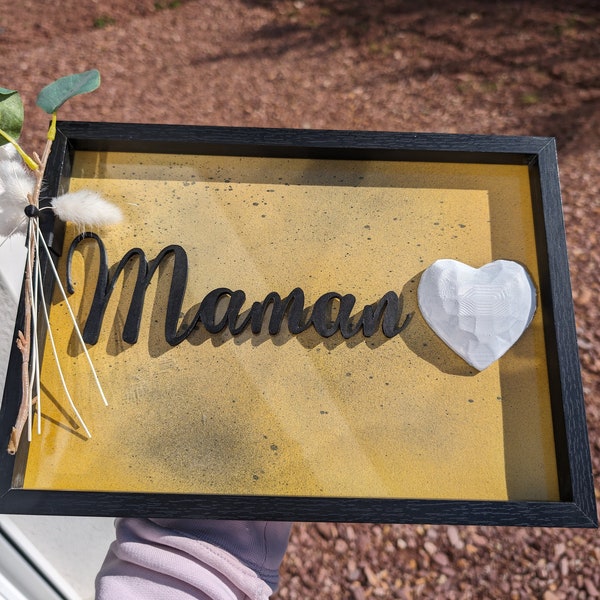 Cadre Décoratif "Maman" 3D - Cadeau Parfait pour la Fête des Mères