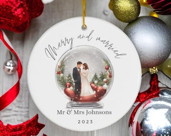 Personalized First Christmas Married Ornament - Mr & Mrs Gift
