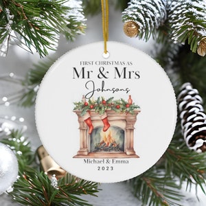 Mr and Mrs Christmas Ornament - First Christmas Married Ornament - Our First Christmas Married as Mr and Mrs Ornament - Wedding Gift