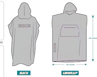 CUSTOM Gift Hooded Poncho for Adult, Unisex Beach Cover Up, Personalized Gift, Gifts for Her, Unique Holiday Gifts for Girls Trip, Ponchos