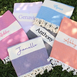 Personalized Turkish Towel, Personalized Gifts, Bachelorette Party Favor, Bridesmaid Gift, Home Gift,Gift for Her ,Beach Towel, Wedding Gift