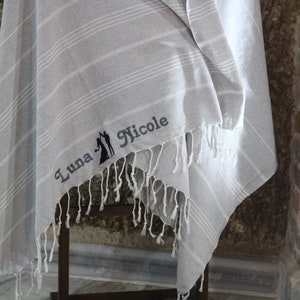 Personalized Wedding Towel with Custom Embroidery, Monogrammed Gift for Bridal Shower Party, Engagement and Anniversary Towel, Bath Towels