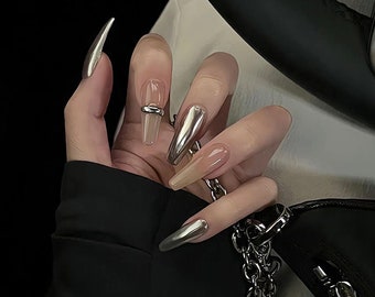 Press on Nails - Handmade Nail Tips - Metallic