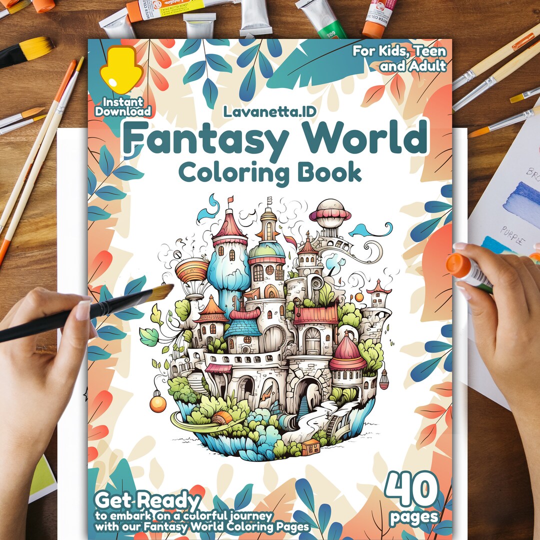 40 Printable Fantasy World Coloring Page - Etsy UK