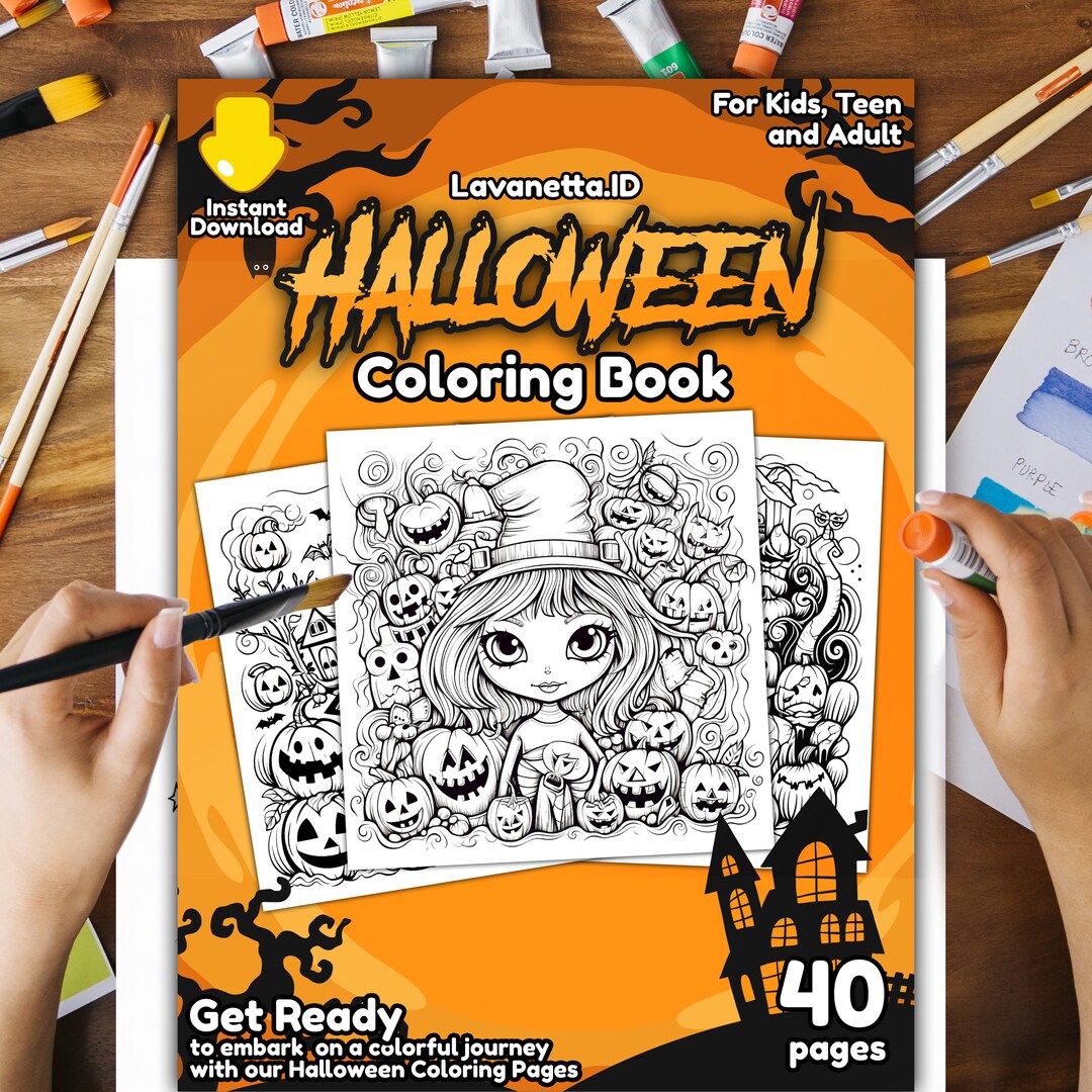 40 Printable Halloween Coloring Page - Etsy