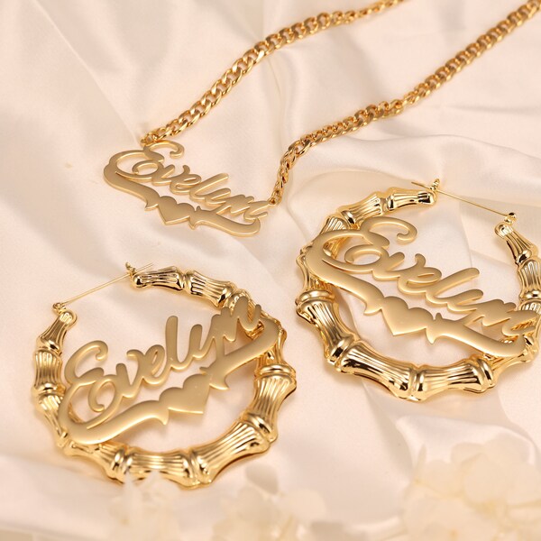 Custom Name Hoop Earrings For Women - Personalised Circle Nameplate Leverback 9 thumbnail image