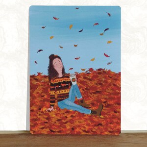 Carte de vœux d'automne - carte postale avec une jolie illustration d'automne faite à la main