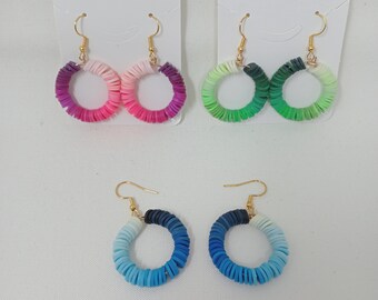 Boucles d'oreilles ombrées faites main