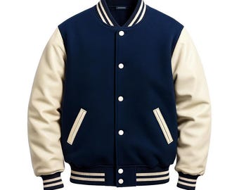 Veste universitaire personnalisée Corps en laine rouge Manches en cuir jaunes Cadeau Personnalisé