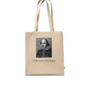 William Shakespeare, Shakespeare Book Lover Gift, Shakespeare Portrait, Literary,Bard Quote, Author Gift Idea, Book Lover Bag, Canvas Tote