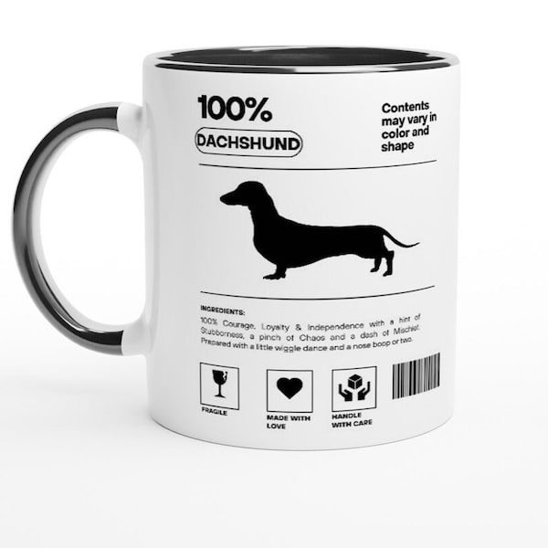 Dachshund Mug, Personalized Sausage Dog Cup, Dachshund Lover Gift, Funny Pet Mug, Pet Lover Gift, Dog Walker Gift, Weiner Gift, Dog Mug