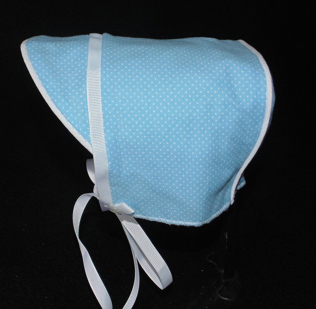 Light Blue With White Pin Dot Baby Boy Hat - Etsy