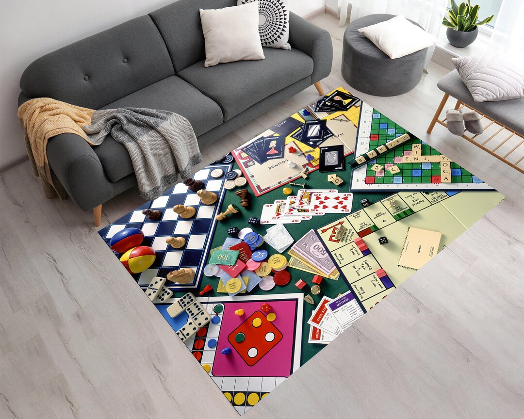 Monopaly Rug Monopoly Rugchess Rugpoker Ruggame Room Rugliving Room - Etsy