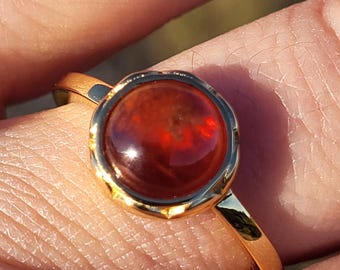 Garnet ring, silver and garnet ring, garnet jewelry, stones and crystals for lithotherapy and as a gift.