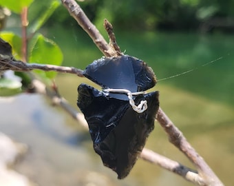 Men's obsidian pendant, obsidian necklace, gift idea, Game of Thrones jewelry, minerals and crystals