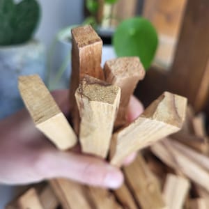 Palo santo stick, for smudging and purifying the home. Lithotherapy and healing stones.