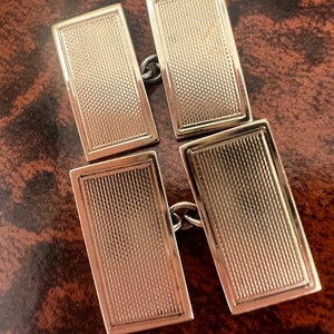 Vintage 9Ct Gold on Sterling Silver Cufflinks. Circa 1930s