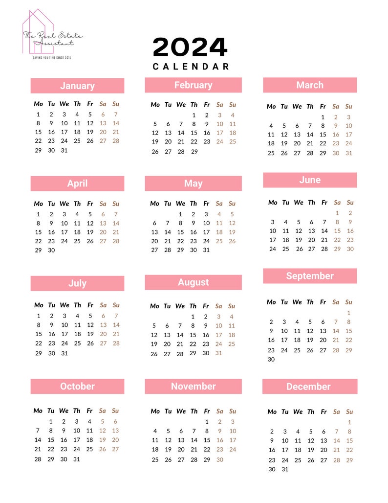 2024 Real Estate Planner, 2024 Digital Calendar, Goodnotes Planner