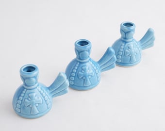 Ceramic Candle Holder, Mini Candle Holder, Ceramic Candle Holder Art Deco, Thin Taper Candle Holder, Candle Holders For Thin Candles