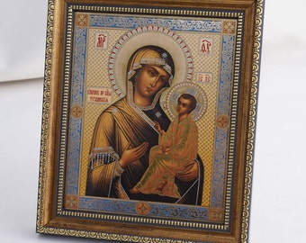 The TIKHVIN Icon Of The MOTHER Of GOD, Personalized Icon, Orthodox Handmade Icon Of Theotokos, Christian Icons, Byzantine Icons, 11x13 Icon