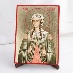 Icon Of SAINT PHOTINI The SAMARITAN, Christian Icons, Handmade Orthodox Icon Of Saint Photina, Home Decor, Wood Icons 6.7x9 inch