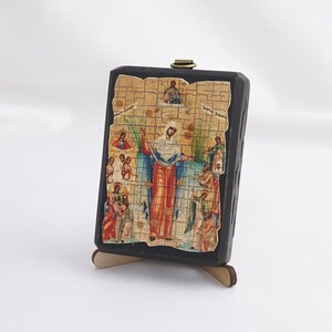 Icon of JOY Of All WHO SORROW, Saints Icon, Christian Icons, Handmade Greek Orthodox Icon, Religious Home Decor, Icon On Wood Plaque