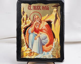 Icon Of SAINT PROPHET ELIJAH, Christian Icons, Handmade Orthodox Icon Of Saint Elijah, Home Decor, Wood Icons 5.1x6.7 inch