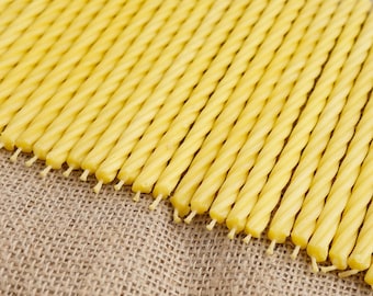 Beeswax Church Candles Wax Twisted Filler Candles Honey Aroma Candles Ritual Candles Orthodox Candles Set of 100 or 200 5.9 inches