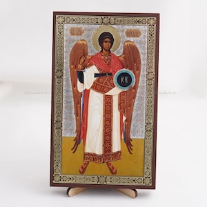 SAINT ARCHANGEL MICHAELL Icon, Personalized Icon, Handmade Orthodox Icon Of St. Michael The Archangel, Orthodox Icon, Religious Home Decor