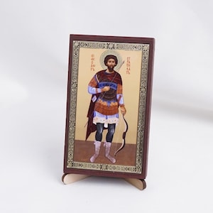Icon Of St. THEODORE The STRATELATES, Personalized Icon, Handmade Orthodox Icon Of St. Theodore The General, Orthodox Icons, Icon Home Decor