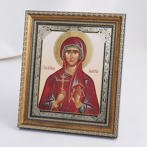 HOLY MARTYR VALERIA Icon, Personalized Icon, Saint Valeria, Silver Handmade Icons, Christian Icons, Byzantine Icons, 11x13 Icon