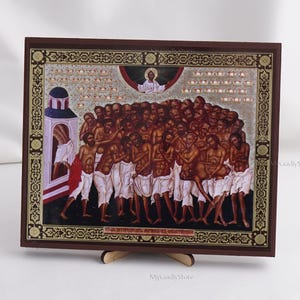 Icon Of FORTY MARTYRS Of SEBASTE Personalized Icons, Handmade Orthodox Icon Of Martyrs, Orthodox Icons, Icon Home Decor