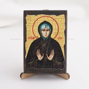 Icon Of SAINT KIRA, Christian Icons, Handmade Greek Orthodox Icon Of Saint Martyr Kira, Religious Home Decor, Wood Icons
