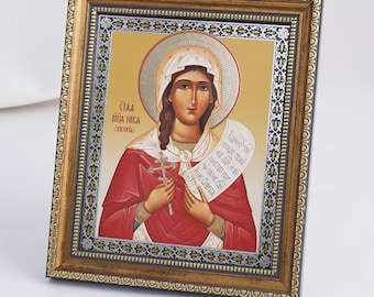 Icon Of SAINT NIKA Of CORINTH, Personalized Icon, Orthodox Handmade Icon Of Saint Victoria, Christian Icon, Byzantine Icon, 11x13 Icon