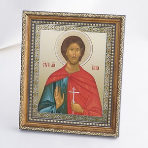HOLY MARTYR INNA Icon, Personalized Icon, Orthodox Handmade Icon Of Saint Inna, Christian Icons, Byzantine Icons, 11x13 Icon