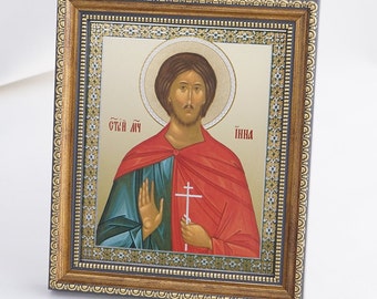 HOLY MARTYR INNA Icon, Personalized Icon, Orthodox Handmade Icon Of Saint Inna, Christian Icons, Byzantine Icons, 11x13 Icon