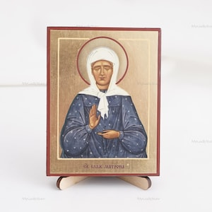 Icon Of SAINT MATRONA, Icons On Gold, Handmade Orthodox Icon Of Saint Matrona, Orthodox Icons, Icon Home Decor 3.4x4.5&quot;