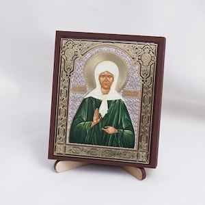 SAINT MATRONA ICON, Personalized Icon, Handmade Orthodox Icon Of St Matrona, Orthodox Icon, Religious Icon Home Decor