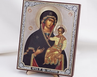 Mother Of GOD Icon, Personalized Icon, Handmade Orthodox Icon Of Holy Theotokos, Orthodox Icon, Religious Icon Home Decor