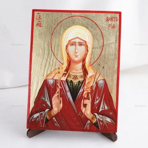 Icon Of SAINT MARTYR VICTORIA, Christian Icons, Handmade Orthodox Icon Of Saint Victoria, Home Decor, Wood Icons 6.7x9 inch